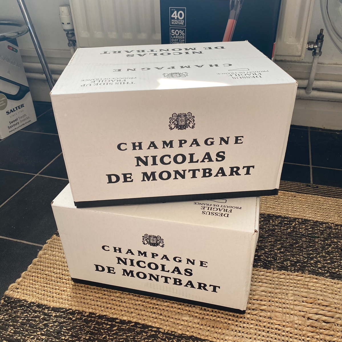 Two boxes of champagne